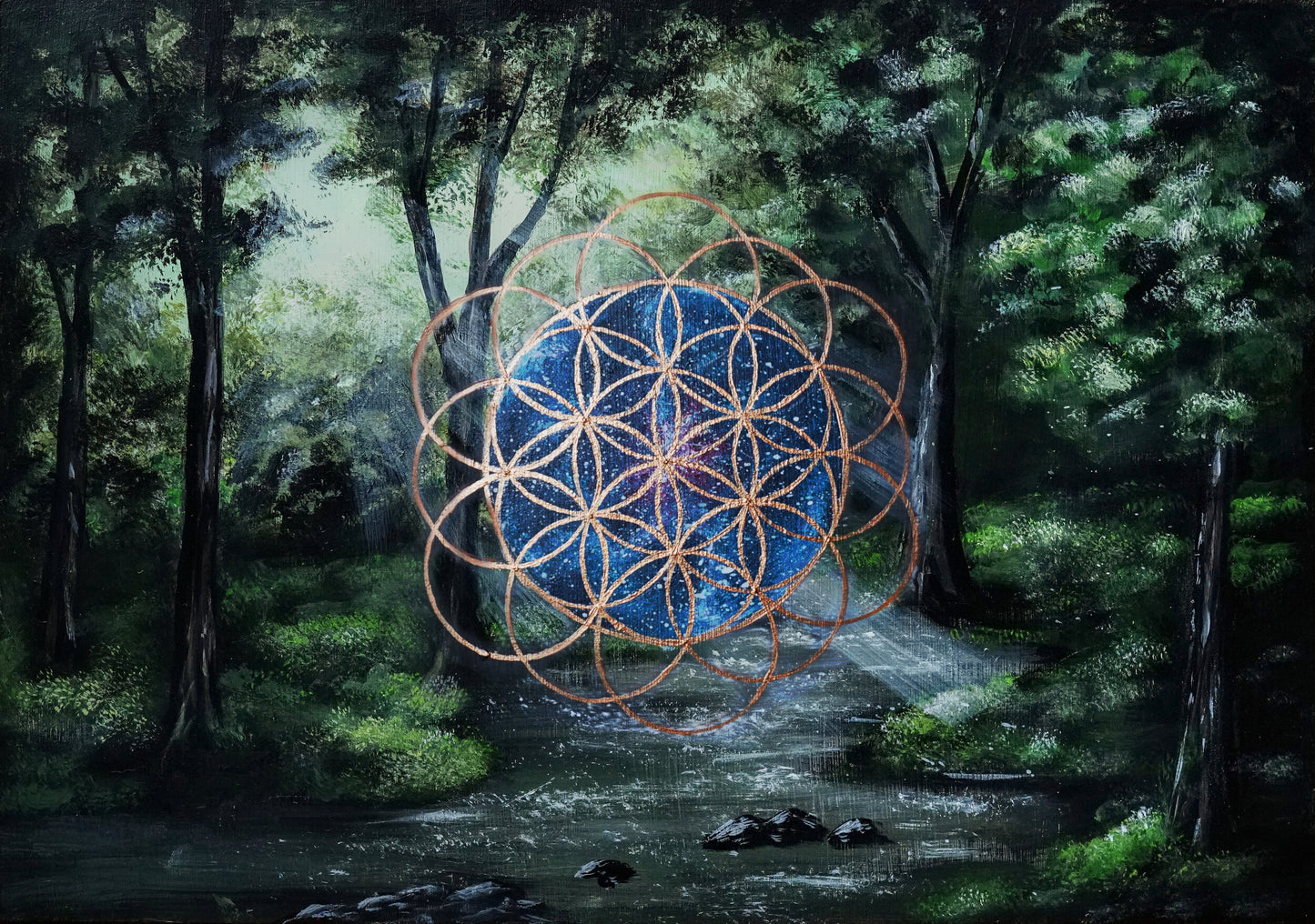 "Flower of Life" -Gold embellished High quality print