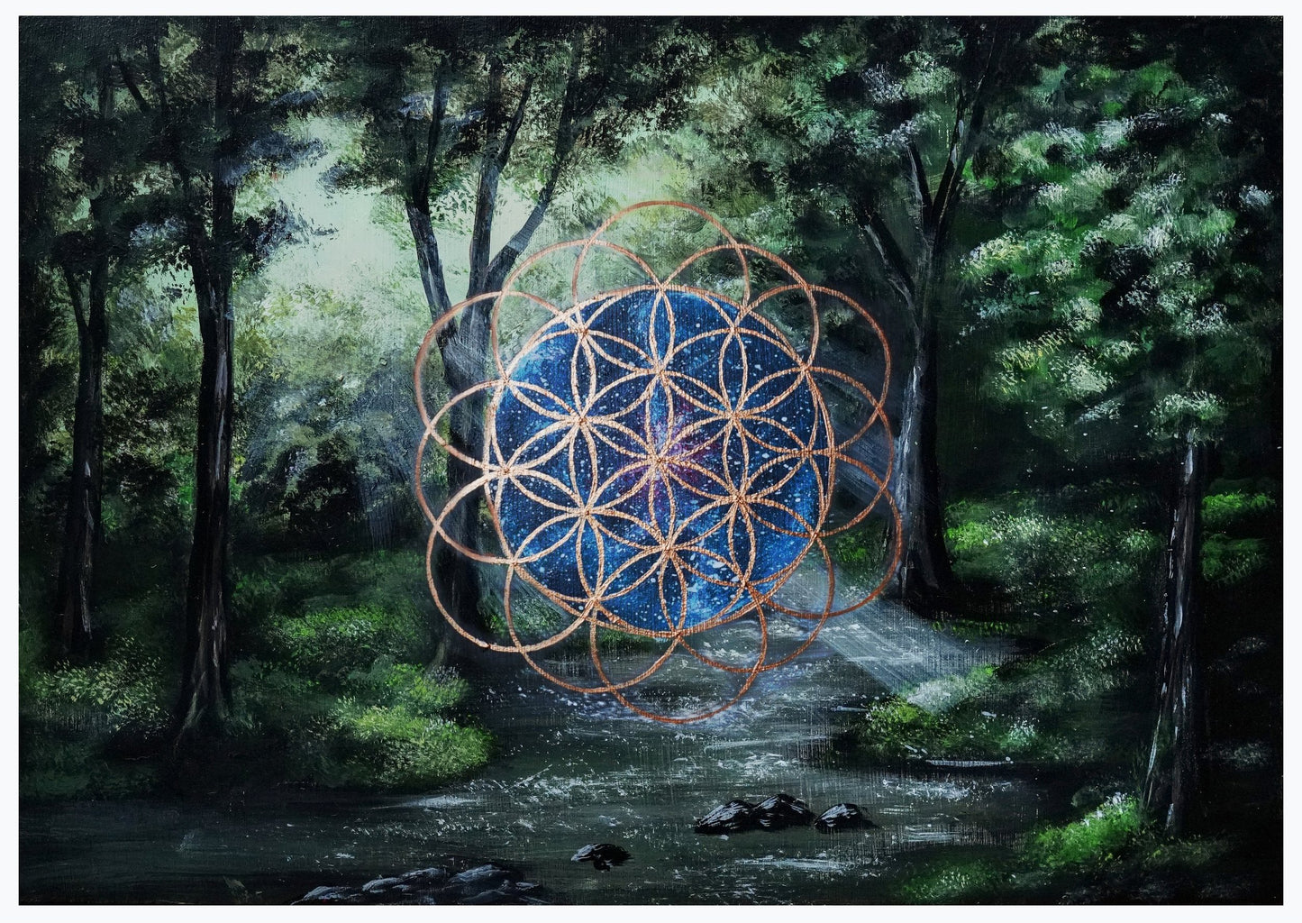 "Flower of Life" -Gold embellished High quality print